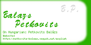 balazs petkovits business card